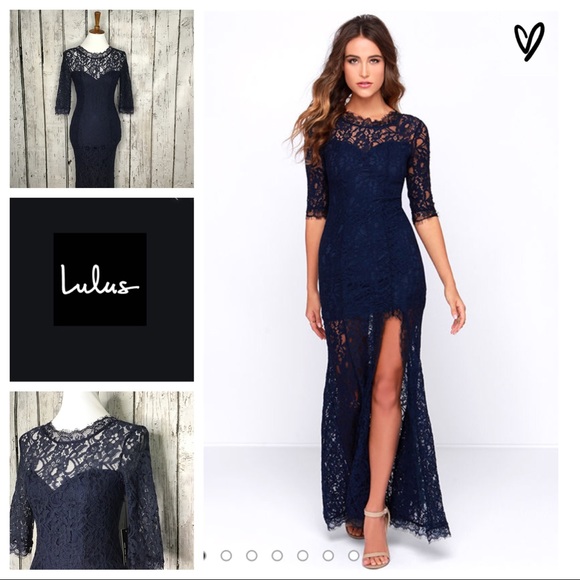 Lulus Dresses & Skirts - Lulus Only One Navy Blue lace maxi dress